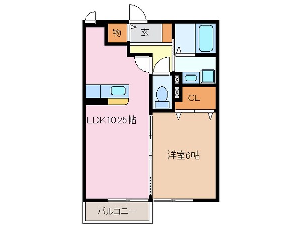 内部駅 徒歩39分 2階の物件間取画像